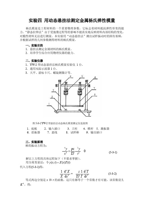 用动态悬挂法测定金属杨氏弹性模量