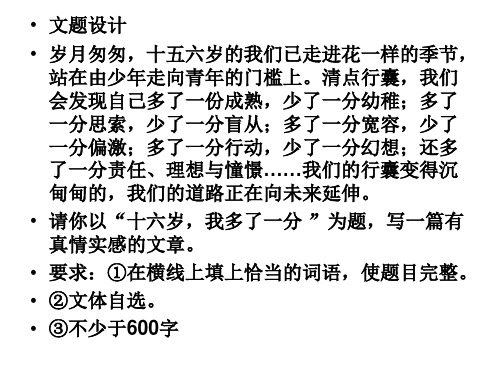 16岁我多了一份   作文指导