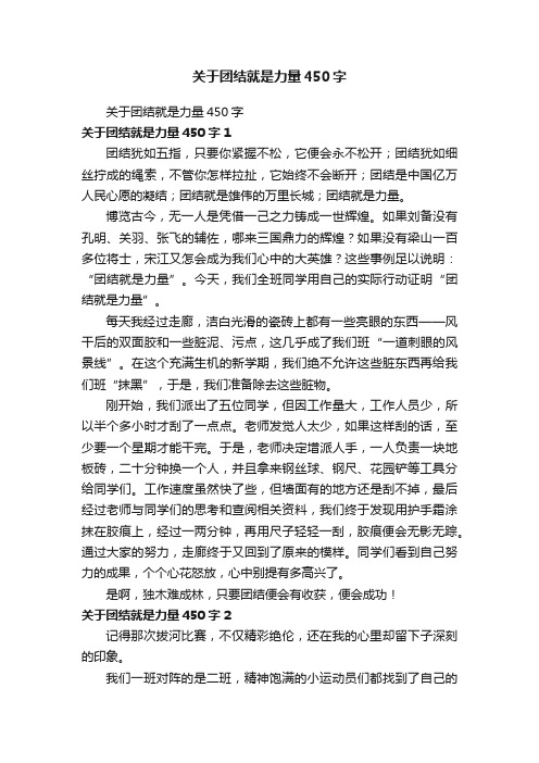 关于团结就是力量450字