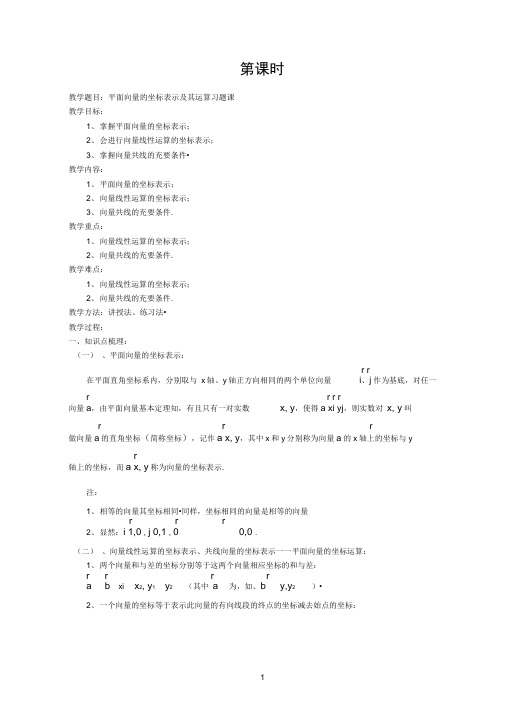 (完整版)平面向量的坐标表示及其运算习题课