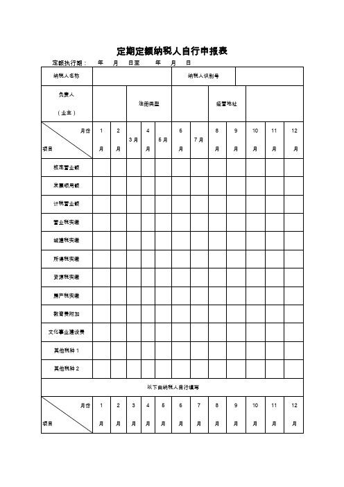 定期定额纳税人自行申报表