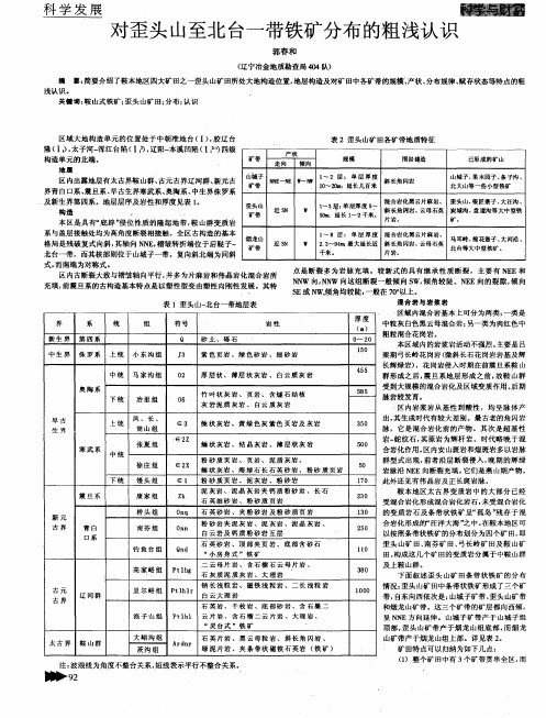 对歪头山至北台一带铁矿分布的粗浅认识