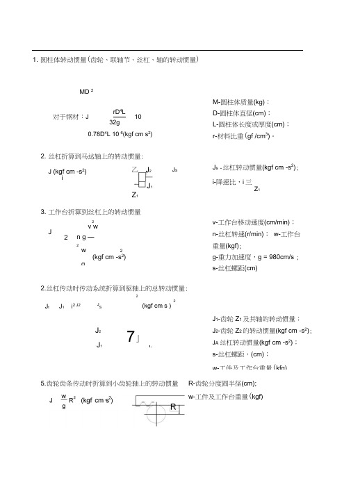 转动惯量计算公式