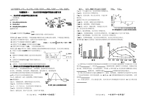 专题集训一    光合作用和细胞呼吸综合题专训