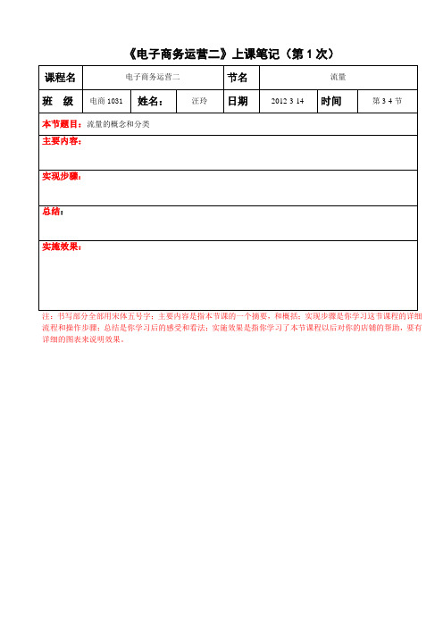 电子商务运营上课笔记.doc