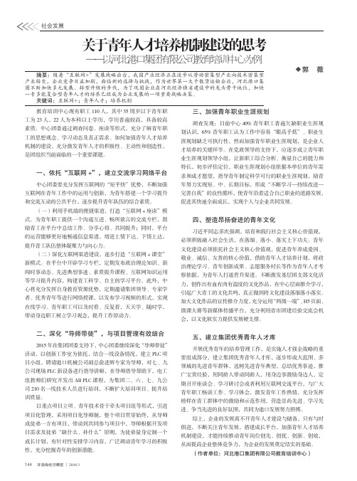 关于青年人才培养机制建设的思考——以河北港口集团有限公司教育培训中心为例