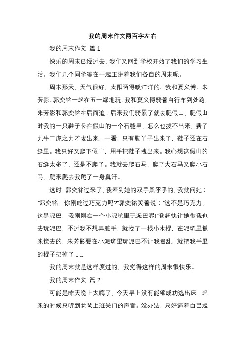 我的周末作文两百字左右