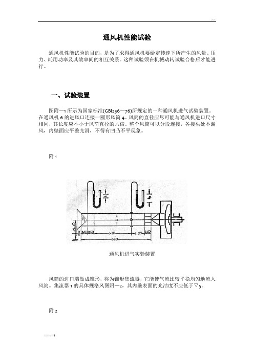 通风机性能试验