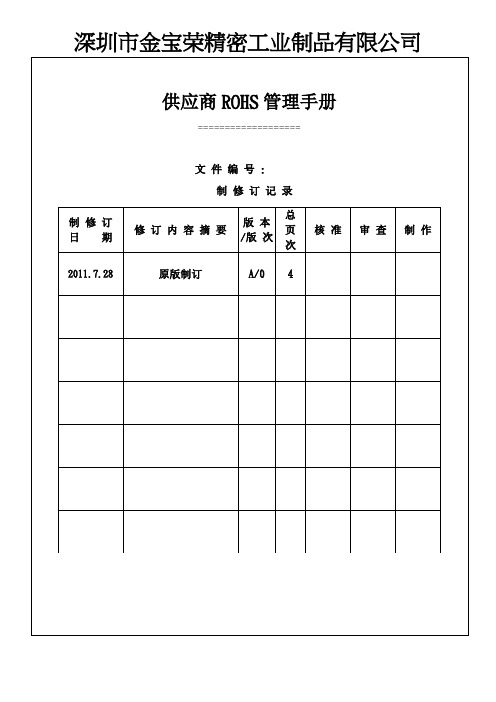 供应商ROHS管理手册