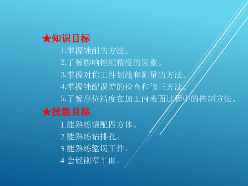 钳工实训与技能考核训练项目四  四方体镶配