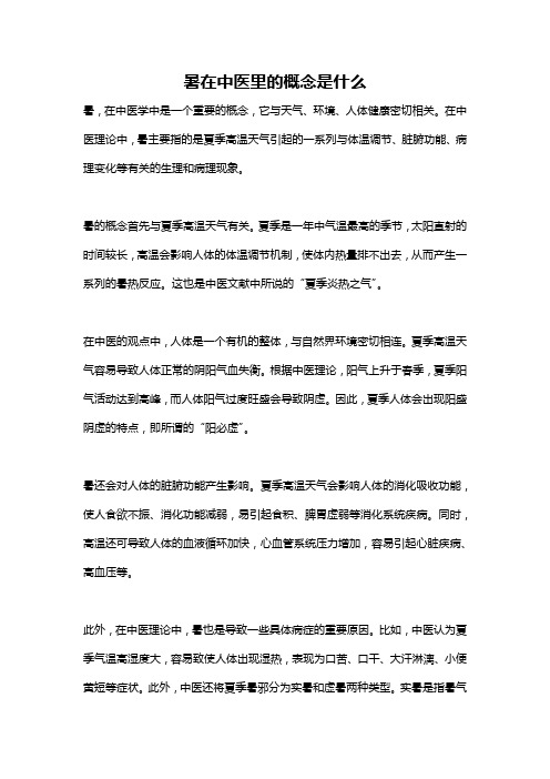 暑在中医里的概念是什么