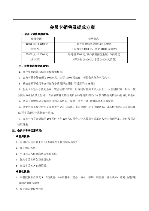 会员卡销售及提成方案