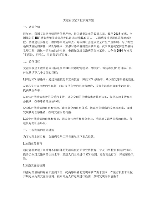 艾滋病攻坚工程实施方案