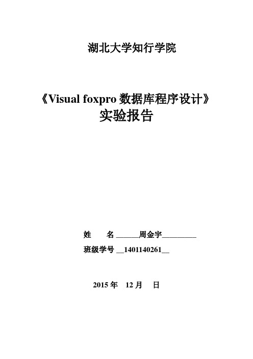 visual foxPro实验报告