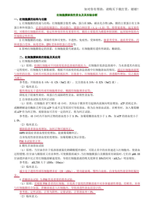 主管检验技师考试临床医学检验血液学检验讲义第9章红细胞膜缺陷性贫血及其实验诊断.doc