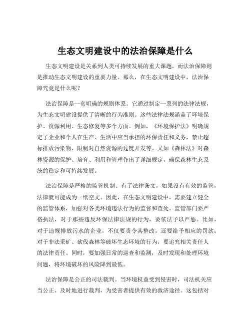 生态文明建设中的法治保障是什么