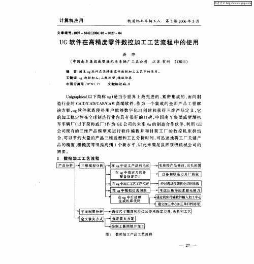 UG软件在高精度零件数控加工工艺流程中的使用