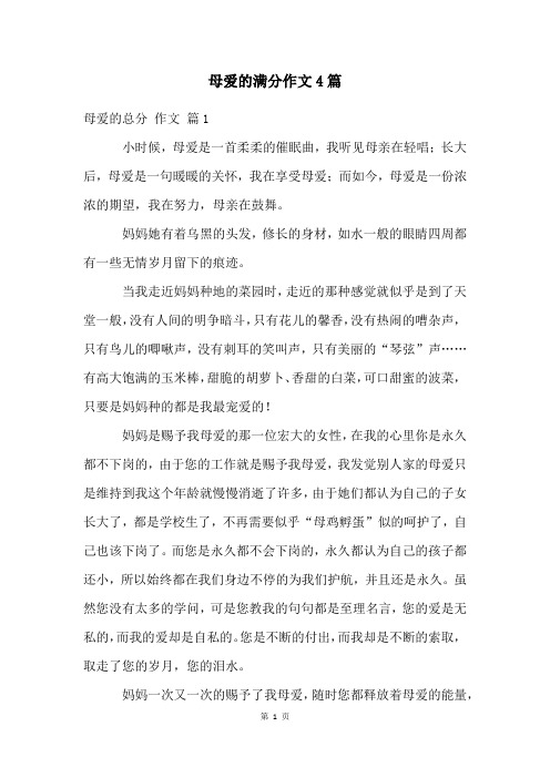 母爱的满分作文4篇