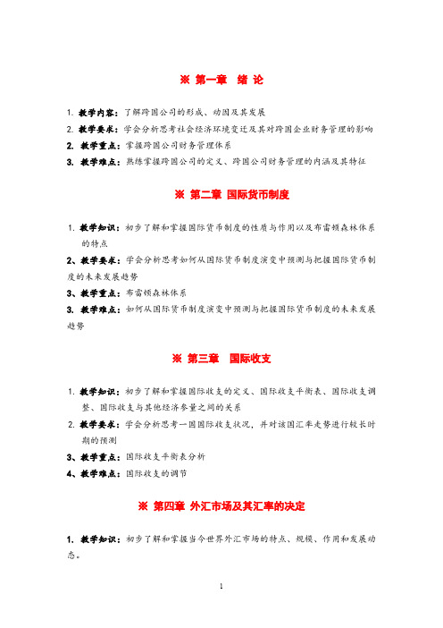 国际财务管理教学点-完整版