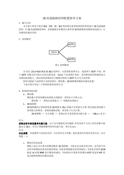 2M高速链路组网配置指导方案1