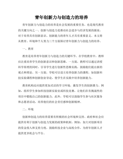 青年创新力与创造力的培养