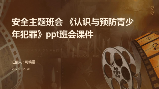 安全主题班会 《认识与预防青少年犯罪》PPT班会课件