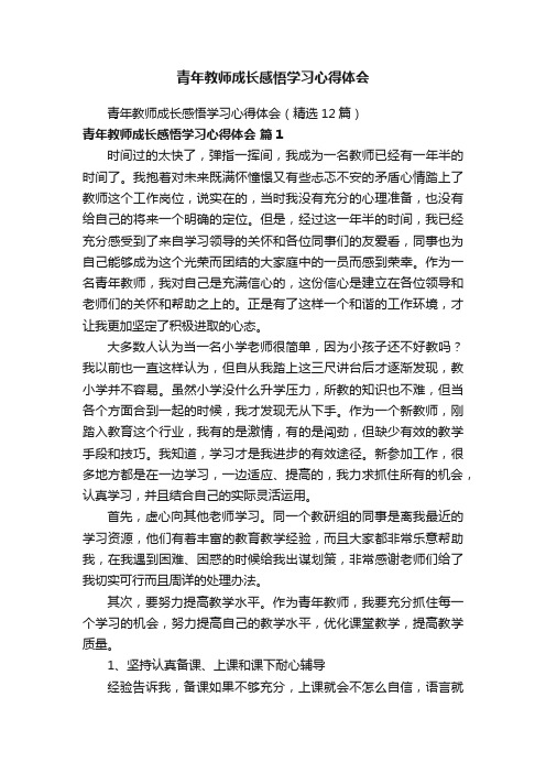 青年教师成长感悟学习心得体会(精选12篇)