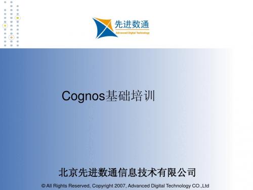 cognos最全基础培训