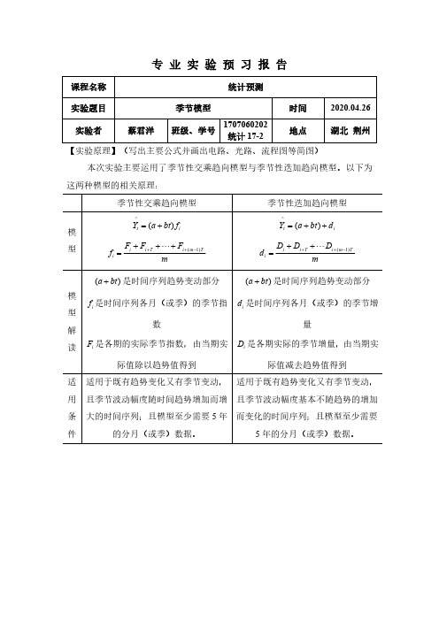 季节模型报告