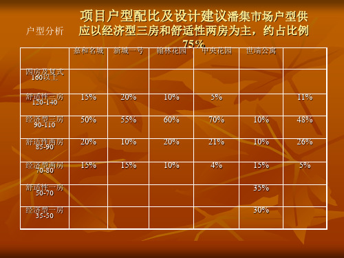 潘集住宅项目户型配比及设计建议14P精品PPT课件