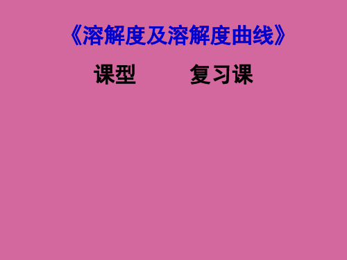 鲁教版九年级全册 第八单元 第二节海水“晒盐”——《溶解度及溶解度曲线》复习课件(共15张PPT)