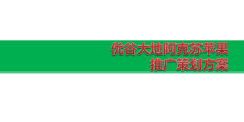 优谷大地阿克苏品牌苹果Apple推广策划方案【可编辑推广方案】 .pptx