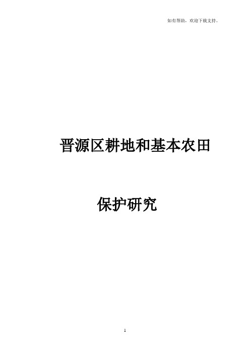 专题报告耕地和基本农田保护保护研究