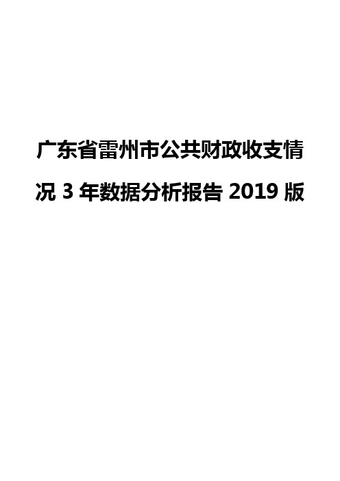 广东省雷州市公共财政收支情况3年数据分析报告2019版