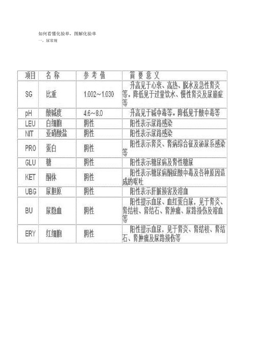 如何看懂化验单,图解化验单