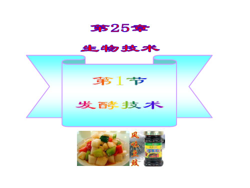 北师大版八年级下册生物 第1节 发酵技术