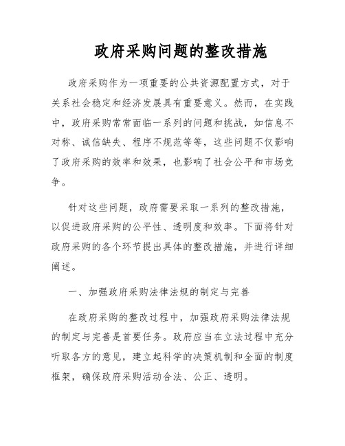 政府采购问题的整改措施