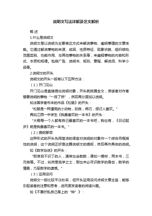 说明文写法详解及范文解析