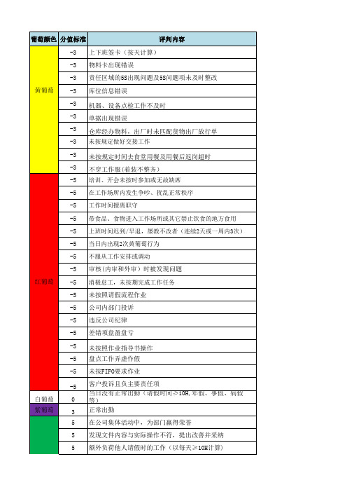 库房葡萄图评分标准