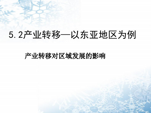 人教版高中地理必修三第五章第二节 《产业转移──以东亚为例》 课件(共37张PPT)