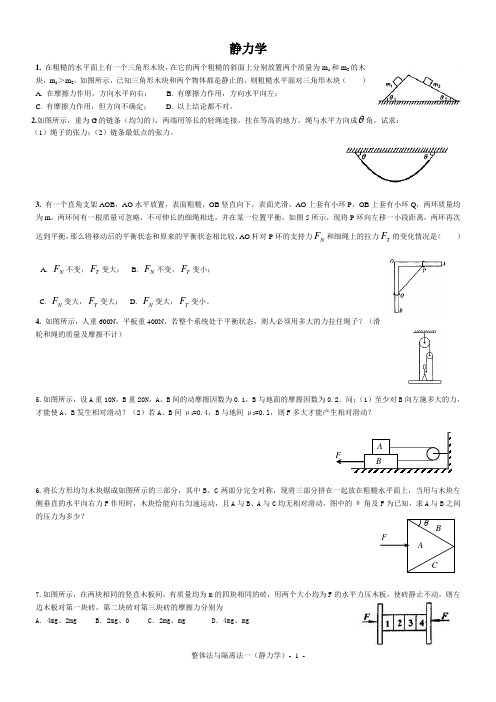 物理静力学复习