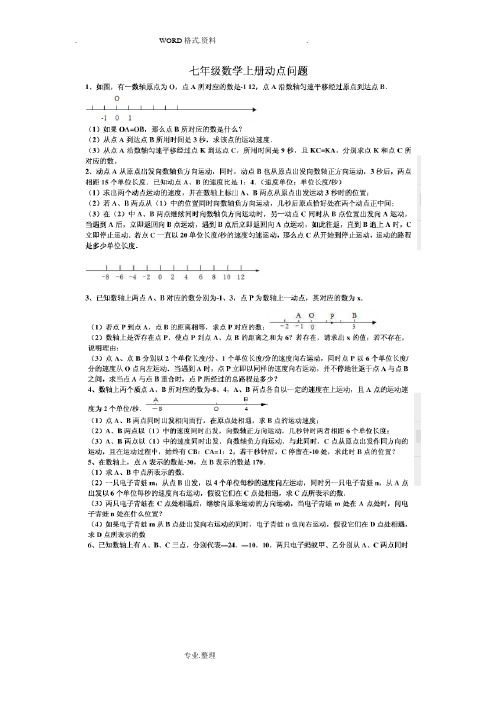 初一数学动点问题集锦