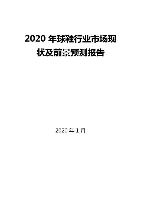 2020年球鞋行业市场现状及前景预测报告