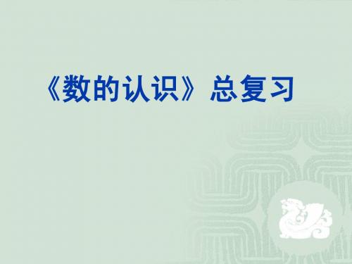 六年级毕业班数学总复习数的认识课件十一