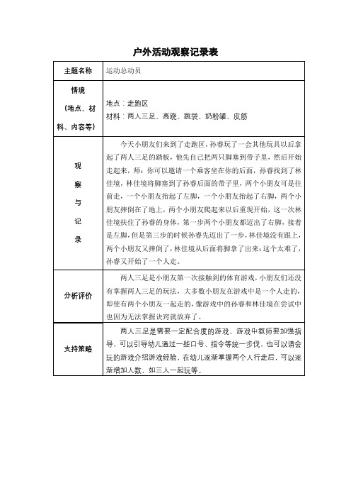 中班区域游戏观察记录