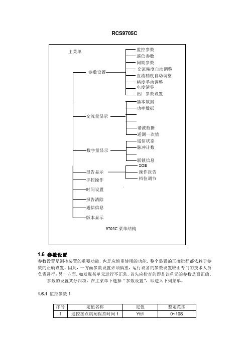 RCS9705C参数整定