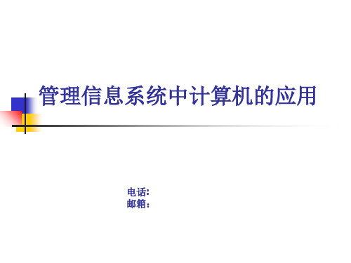 第一章 管理信息系统中计算机的应用PPT课件