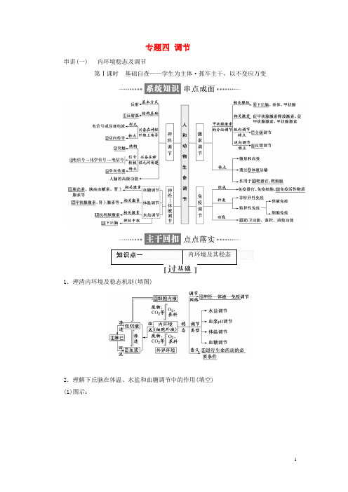 (全国通用)18年高考生物二轮复习专题四调节讲义