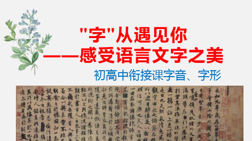 《“字”从遇见你——感受语言文字之美++字音字形》+课件40张+2023-2024学年初高中衔接