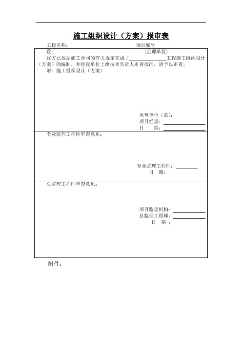 施工组织方案及报审模板